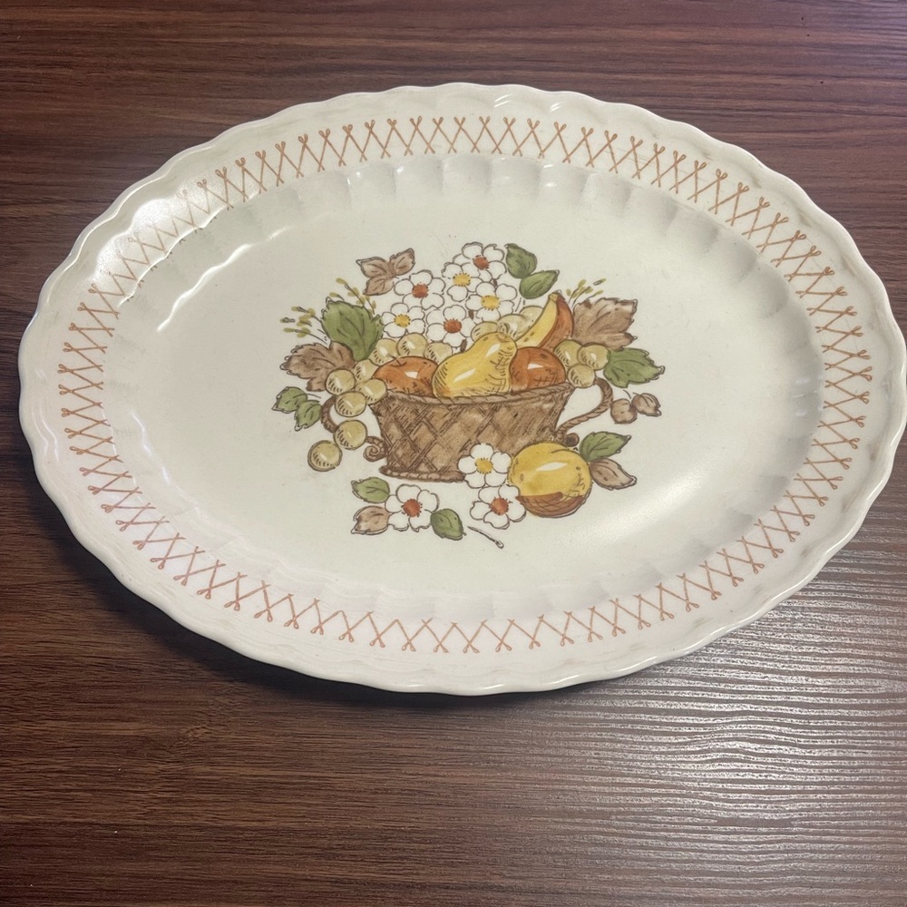 Vintage Vernon Ware By Metlox “Poppytrail” Fruit Basket Serving Platter